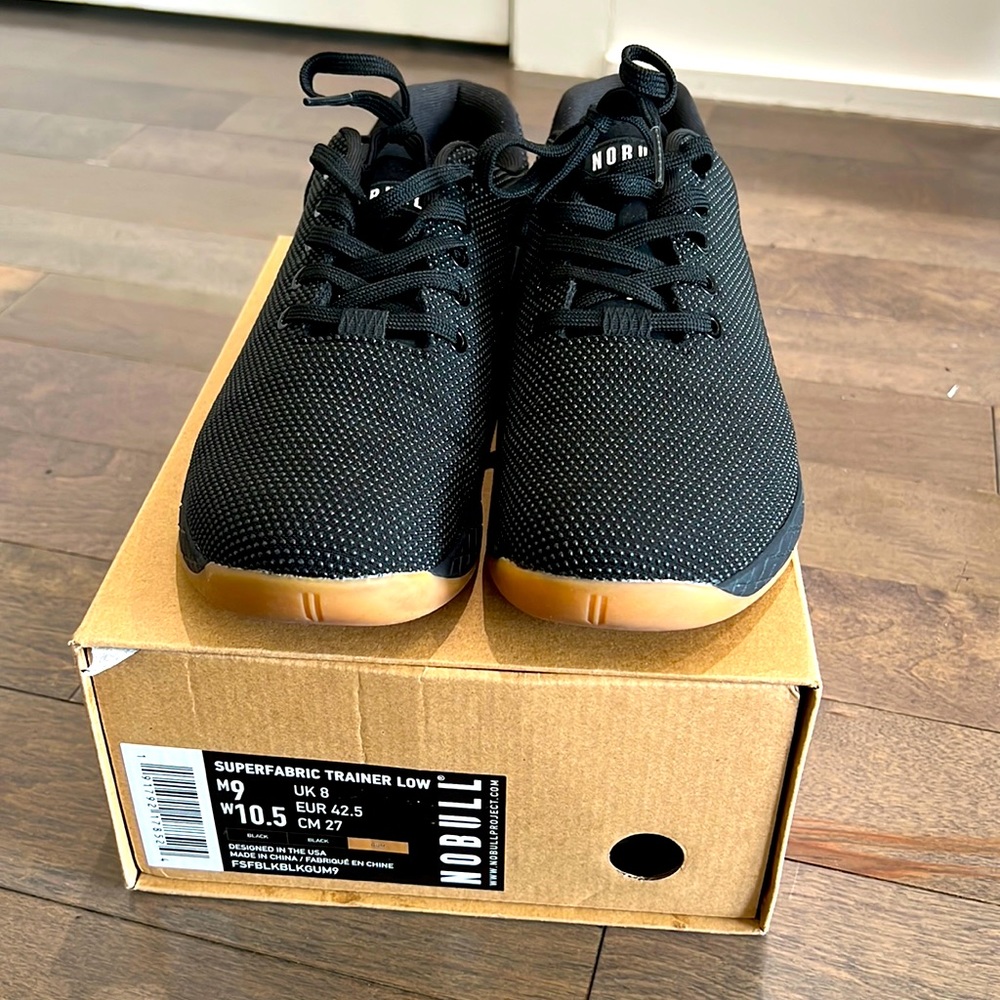 NWT NoBull super fabric trainer low sneakers. Black and gumshoe. Sz 9M/10.5W